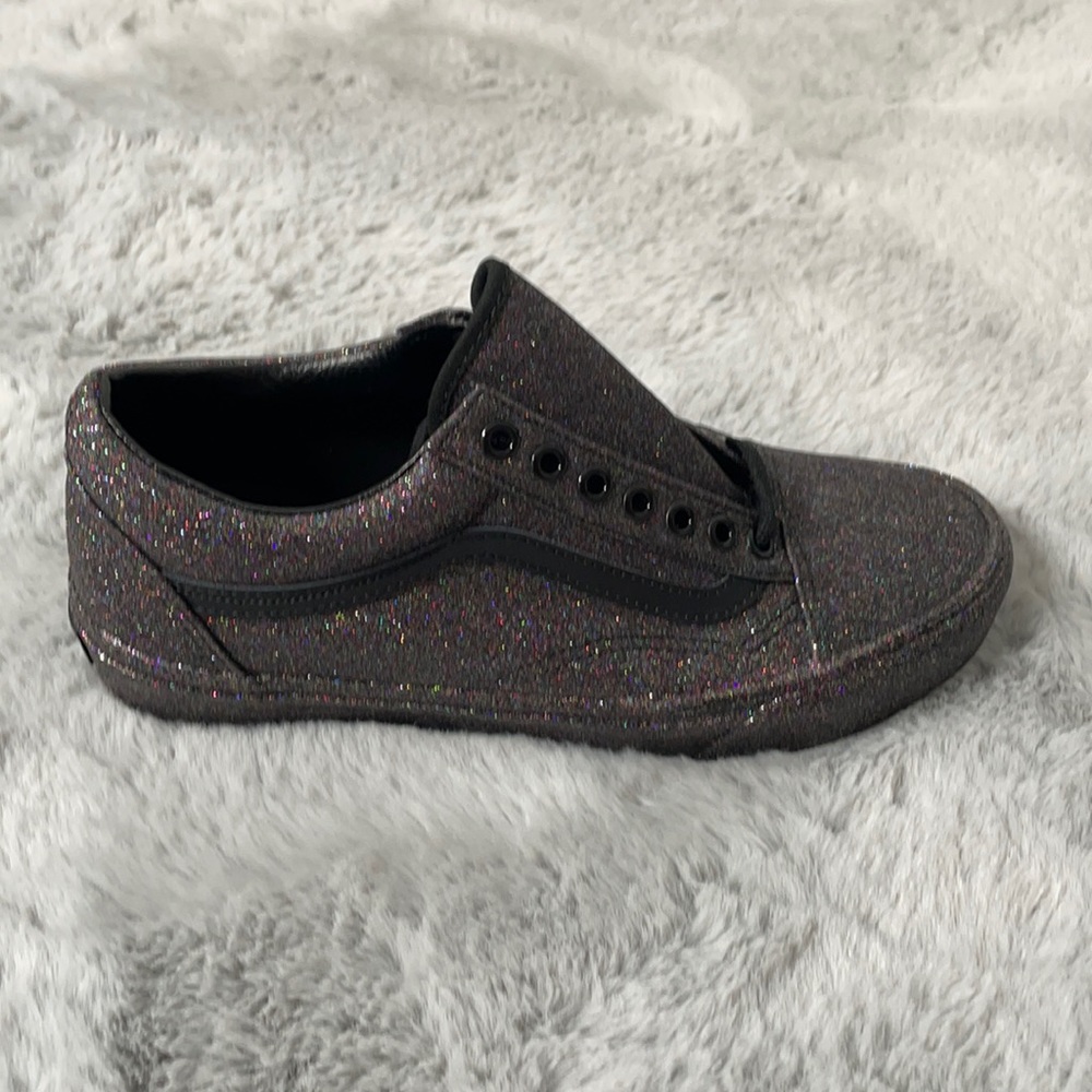 Black rainbow glitter vans BRAND NEW